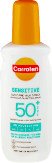 SENITIVE mleko za zaštitu od sunca u spreju, SPF 50+ Carroten