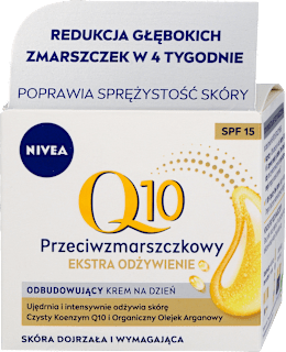 Q10 Power Ekstra odżywienie przeciwzmarszczkowy krem na dzień z SPF 15  NIVEA