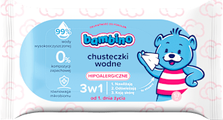 Chusteczki wodne 3w1, hipoalergiczne bambino
