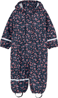 Regenanzug mit Blumen-Muster, blau & rosa, Gr. 98/104, 1 St