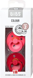 Colour dudlík z přírodního kaučuku Coral/Ruby, 6-18 měsíců BIBS