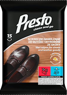 clean and go vlažne maramice za obuću i kožu Presto