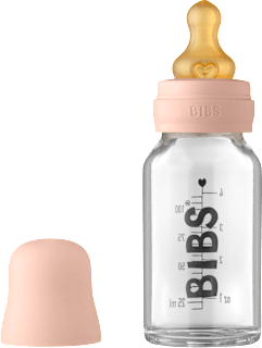 Set complet biberon 110 ml din sticlă anti-colici Blush BIBS