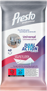 DUAL ACTION univerzalne vlažne maramice za čišćenje Presto