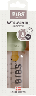 Set complet biberon 110 ml din sticlă anti-colici Sage BIBS