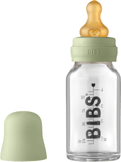 Set complet biberon 110 ml din sticlă anti-colici Sage BIBS
