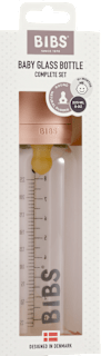 Set complet biberon 225 ml din sticlă anti-colici Blush BIBS