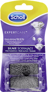 Silnie ścierające głowice obrotowe z kryształkami diamentów Velvet Smooth Wet & Dry Dr. Scholl's