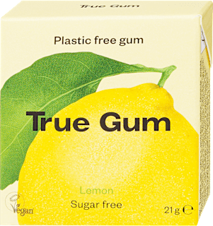 Rágógumi, citrom ízű, műanyagmentes  True Gum