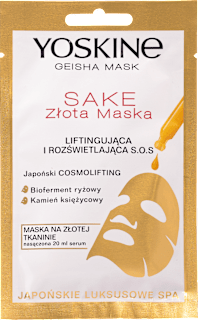 Geisha Sake zlatna maska za lice Yoskine