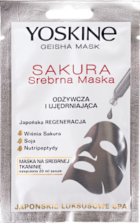 Geisha Sakura srebrna maska za lice Yoskine
