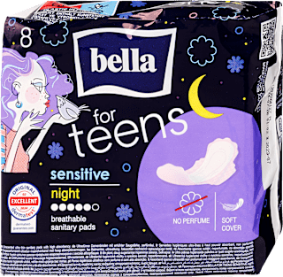 Éjszakai egészségügyi betét tiniknek, Sensitive bella for teens