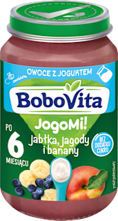 Deserek jabłka jagody i banany po 6 miesiącu  Bobovita