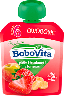 Mus jabłko truskawka banan po 6 miesiącu  Bobovita