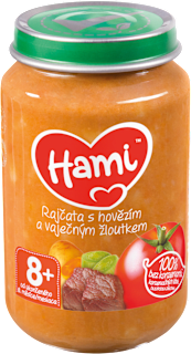 příkrm Rajčata s hovězím a vaječným žloutkem Hami