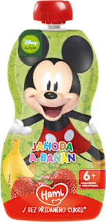 Ovocná kapsička Mickey - jahoda a banán Hami