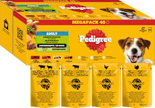 Nassfutter Hund gemischte Selektion in Sauce, Megapack (40x100 g) Pedigree