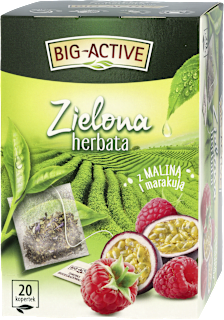 Herbata zielona z maliną i marakują (20 x 1,7 g) Big-Active