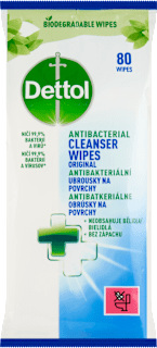 antibakteriální ubrousky na povrchy Dettol