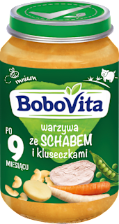 Obiadek warzywa ze schabem i kluseczkami po 9 miesiącu Bobovita