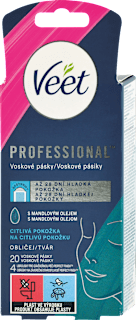 Voskové pásiky na citlivú pokožku tváre Professional Veet