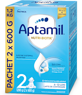 Lapte praf de continuare Nutri-Biotik 2, 6-12 luni Aptamil