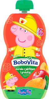 Mus morele z jabłkiem i gruszką po 6 miesiącu Bobovita