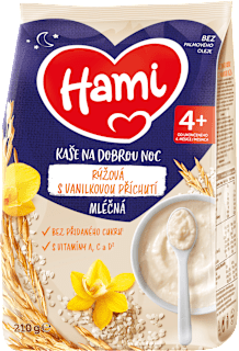 Mliečna kaša ryžová s vanilkovou príchuťou na dobrú noc Hami