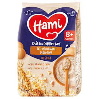 Mliečna kaša so 7 obilninami piškótová na dobrú noc Hami