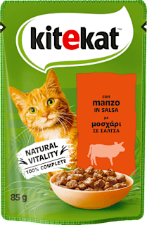 Cibo umido per gatti con manzo in salsa kitekat