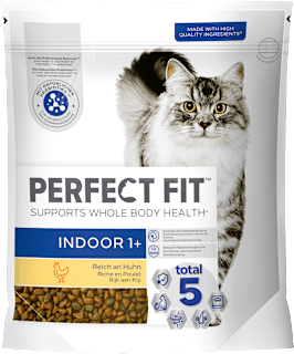 Trockenfutter Katze indoor 1+ Reich an Huhn PERFECT FIT