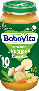 Zupa krem z królikiem i kluseczkami po 10. miesiącu Bobovita