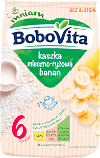 Kaszka mleczno - ryżowa banan bez cukru po 6 miesiącu Bobovita