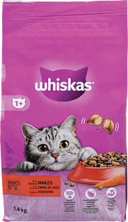 Suha hrana za mačke z govedino, 1+ let  whiskas