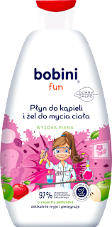 Płyn do kąpieli i żel do mycia Wysoka piana o zapachu jabłuszka   bobini fun