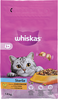 Suha hrana za sterilizirane mačke s piščancem, 1+ let whiskas