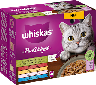 Nassfutter Katze Pure Delight Gemischtes Ragout in Gelee Whiskas