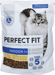 Suha hrana za mačke s piščancem Perfect Fit Indoor 1+ PERFECT FIT