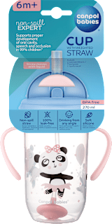 Kubek niekapek z rurką i odważnikiem 270 ml Exotic Animals różowy Canpol babies