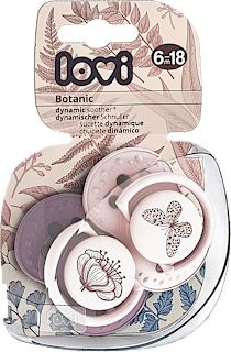 Suzetă silicon Dynamic Botanic pentru fetițe 6 luni + LOVI