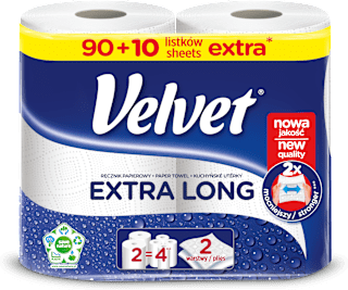 Ręcznik papierowy Extra Long (2 warstwy, 2x100 listków) Velvet