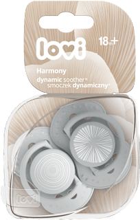 dudlík silikonový Harmony 18m+, šedá LOVI