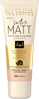 Podkład matujący Satin Matt 30 ml Nr 102 EVELINE COSMETICS