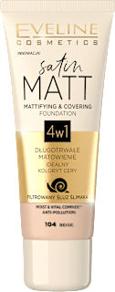 Podkład matujący Satin Matt 30 ml Nr 104 EVELINE COSMETICS