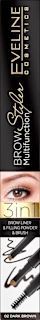 Svinčnik za obrvi Brow Styler 3 v 1, 02 Dark Brown EVELINE COSMETICS