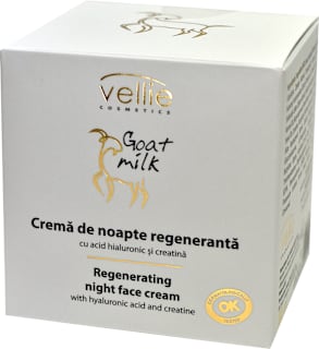 Cremă regenerantă de noapte cu extract din lapte de capră Vellie