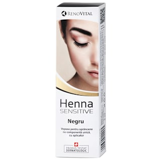 Henna Sensitive vopsea cremă pentru sprâncene negru RENOVITAL