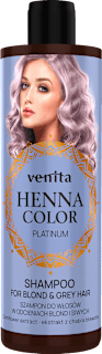 Szampon do włosów w odcieniach blond i siwych Henna Color Platinum Venita