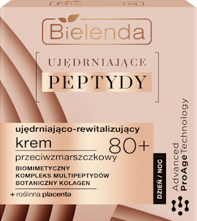 Ujędrniająco - rewitalizujący krem przeciwzmarszczkowy 80+, dzień/noc, Ujędrniające Paptydy Bielenda