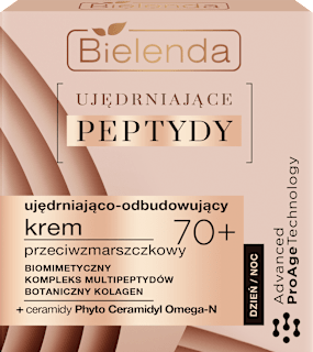 Ujędrniająco - odbudowujący krem przeciwzmarszczkowy 70+, dzień/noc, Ujędrniające Peptydy Bielenda